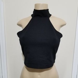 Black Halter Crop Top